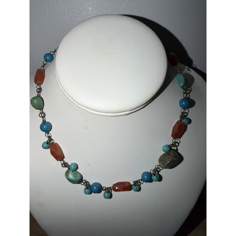 Vintage Turquoise, Coral‎ Choker Necklace Choker
